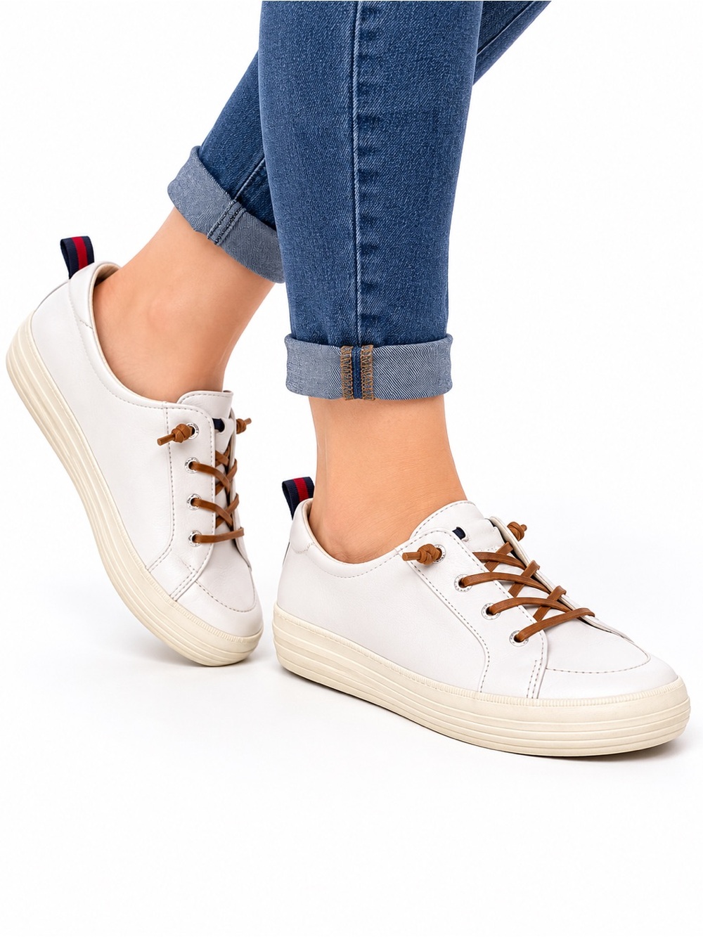 Size‎ 7 Sperry Women’s Crest Vibe Leather White Sneakers